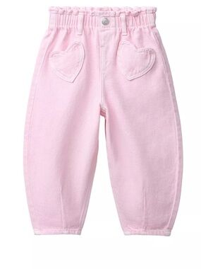 Zara Girls baggy jeans heart pocket sz 6